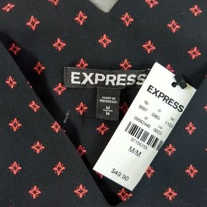 Express Sleeveless Tank NWT Black Red Diamonds M